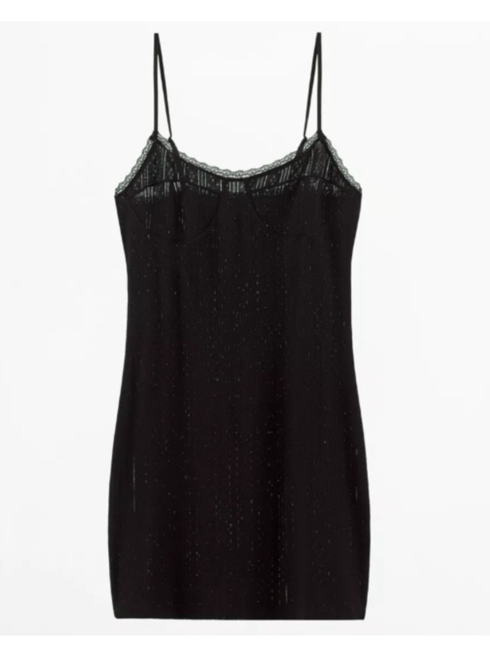 ✨NWT✨ Zara Coucou intimates style black pointelle mini dress